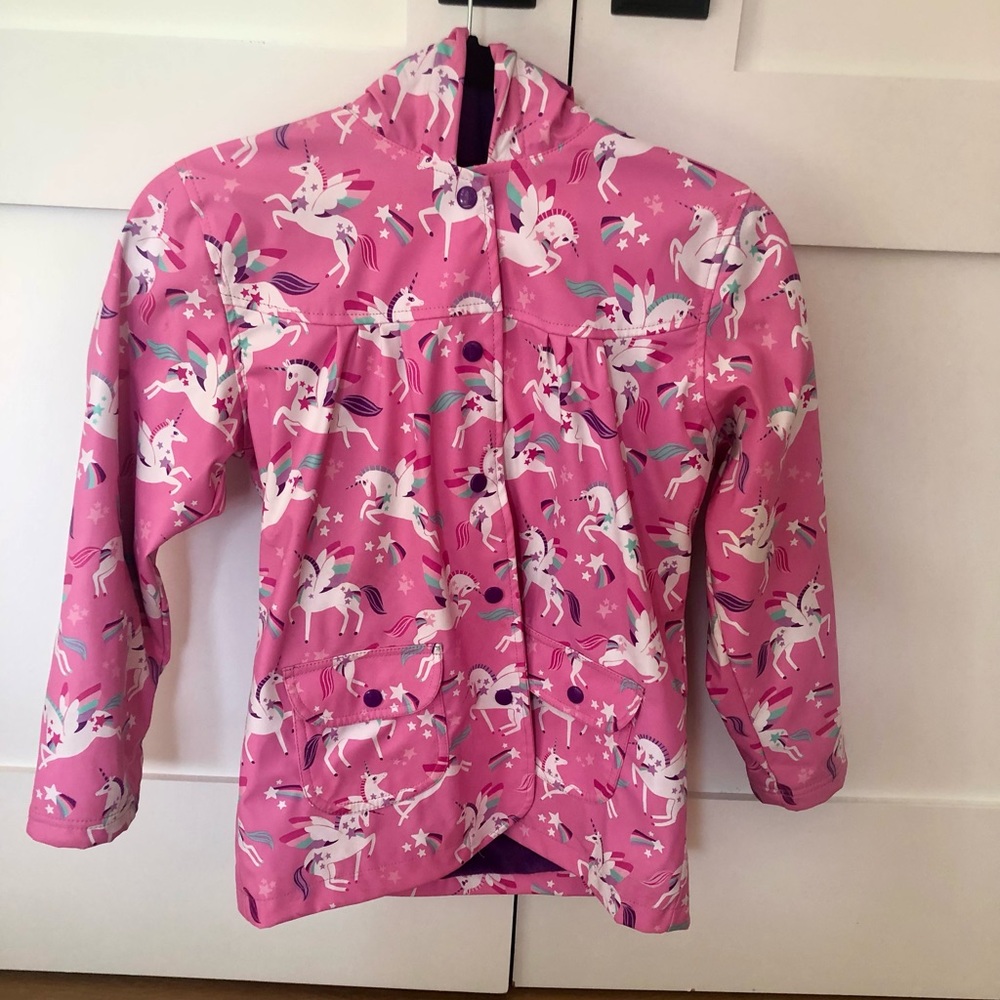 Hatley lined girls unicorn raincoat